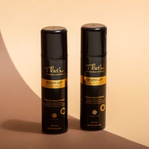 תרסיס איפור גוף חדשני באפקט מייקאפ קליל המכיל תערובת פיגמנטים לכיסוי קל ונוח